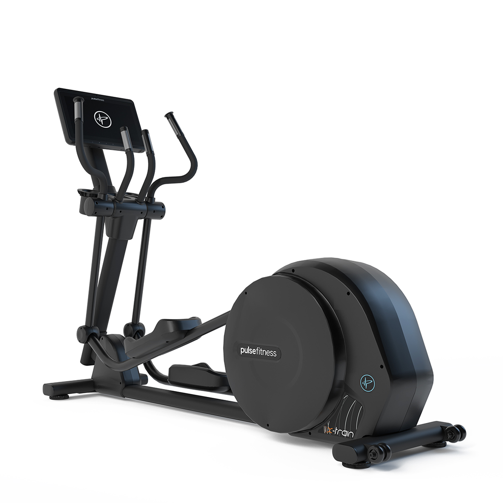 [PLS-CRD-ELLIP-010] Pulse Premium Elliptical Cross-Trainer with 18.5" (Cirrus V4) Touchscreen Console Fixed Stride in Sand Black (TRAKK Compatible