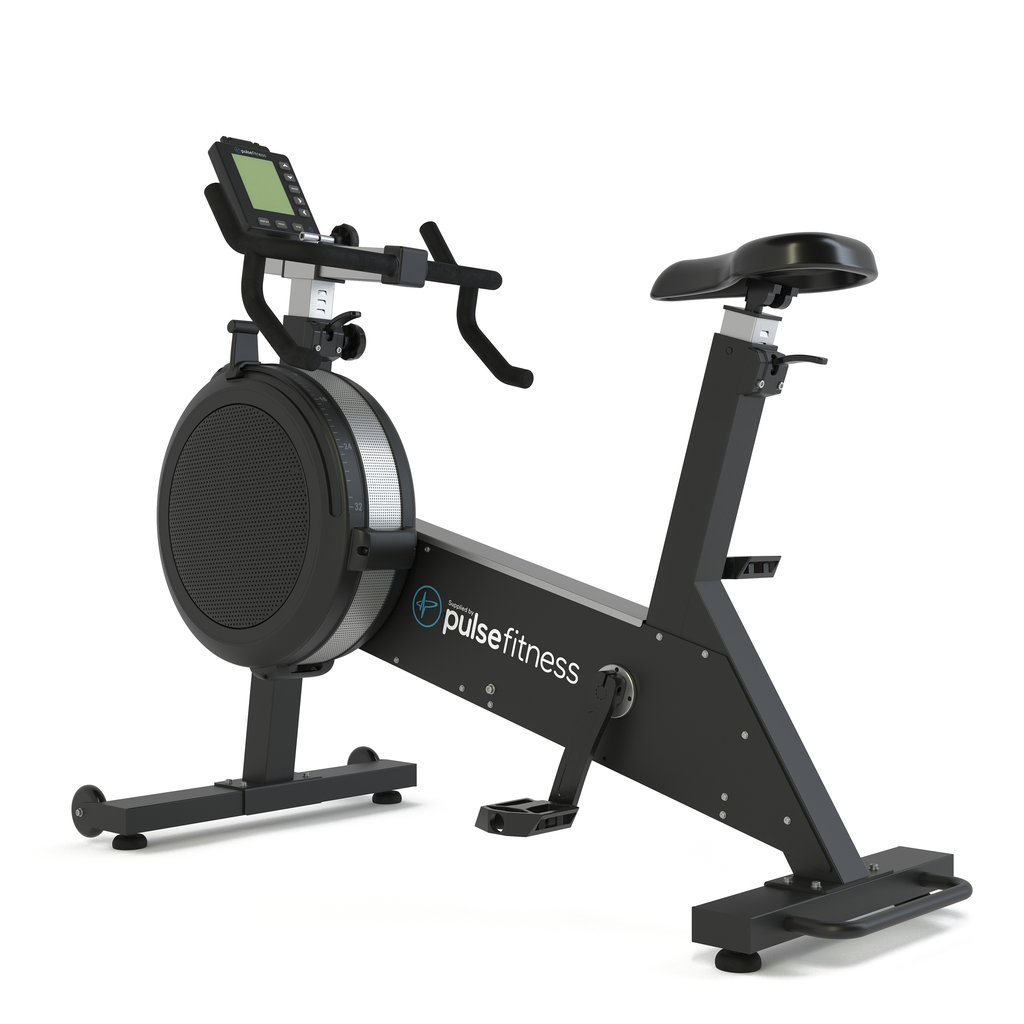 [PLS-CRD-BIKE-017] Pulse Club Line Power AirBike with LCD Console in Black