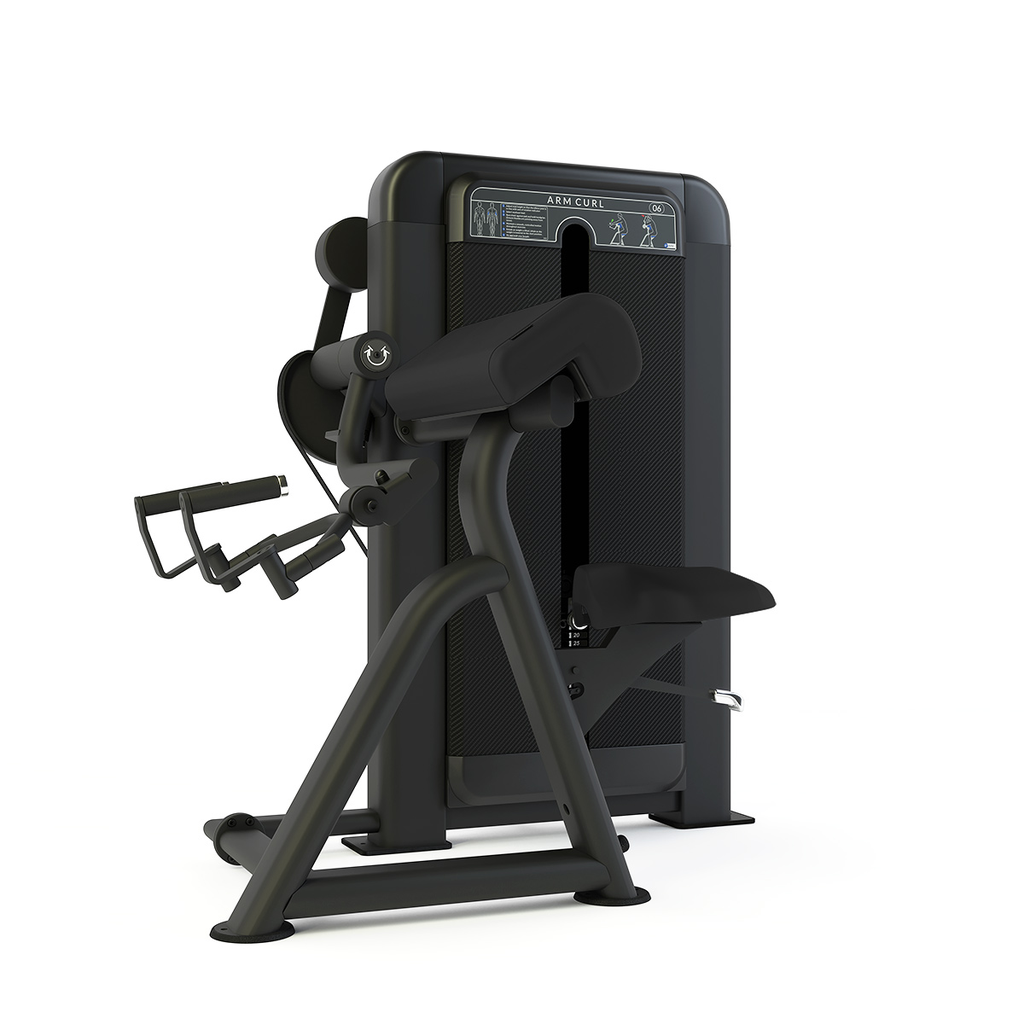 [PLS-STR-MACH-029] Pulse Premium (Preacher) Arm Curl (Dependent Arm)1x100kg Weight Stack Tower with 10.1" Touchscreen Console in Sand Black with [PLS-STR-MACH-029]