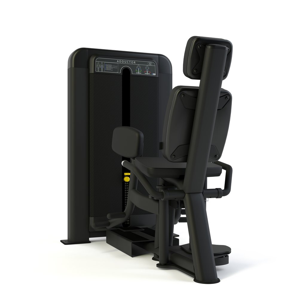 [PLS-STR-MACH-069] Pulse Club Line Inclusive Adductor (Independent Leg) IFI 1x100kg Weight Stack Tower in Sand Black with Black Upholstery