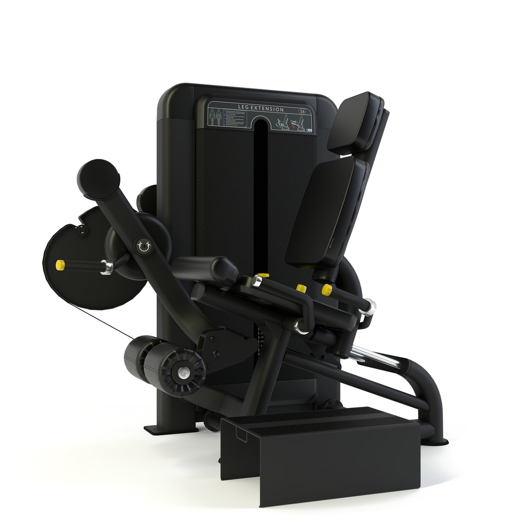 [PLS-STR-LGEXT-003] Pulse Club Line Inclusive Leg Extension IFI 1x100kg Weight Stack Tower in Sand Black with Black Upholstery