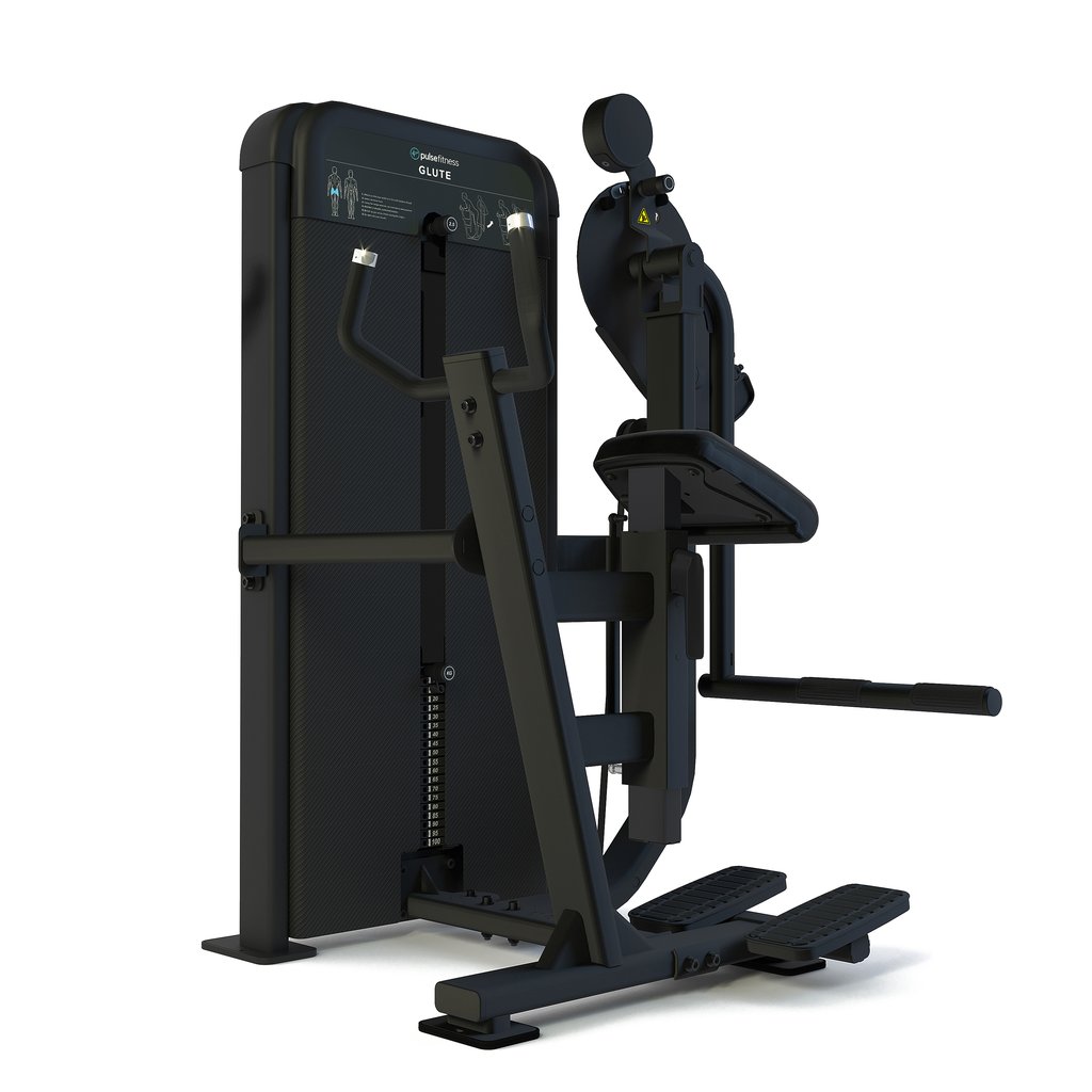 [PLS-STR-MACH-103] Pulse Premium Glute1x100kg Weight Stack Tower with 10.1" (Cirrus V4) Touchscreen Console in Sand Black with Carbon Fibre Uphol