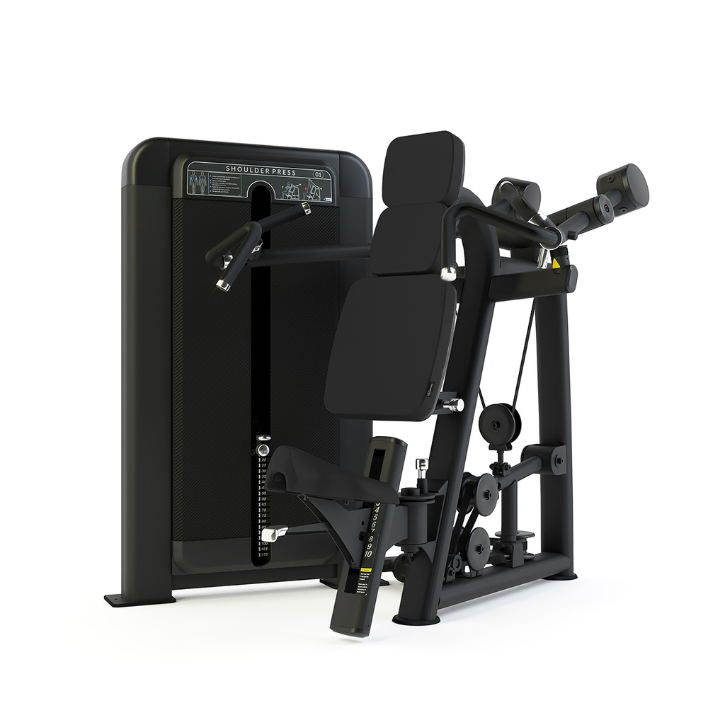 [PLS-STR-SHPRS-021] Pulse Premium Inclusive Shoulder Press (Converging Axis / Independent Arm) IFI 1x100kg Weight Stack Tower with 10.1" Touchscre [PLS-STR-SHPRS-021]