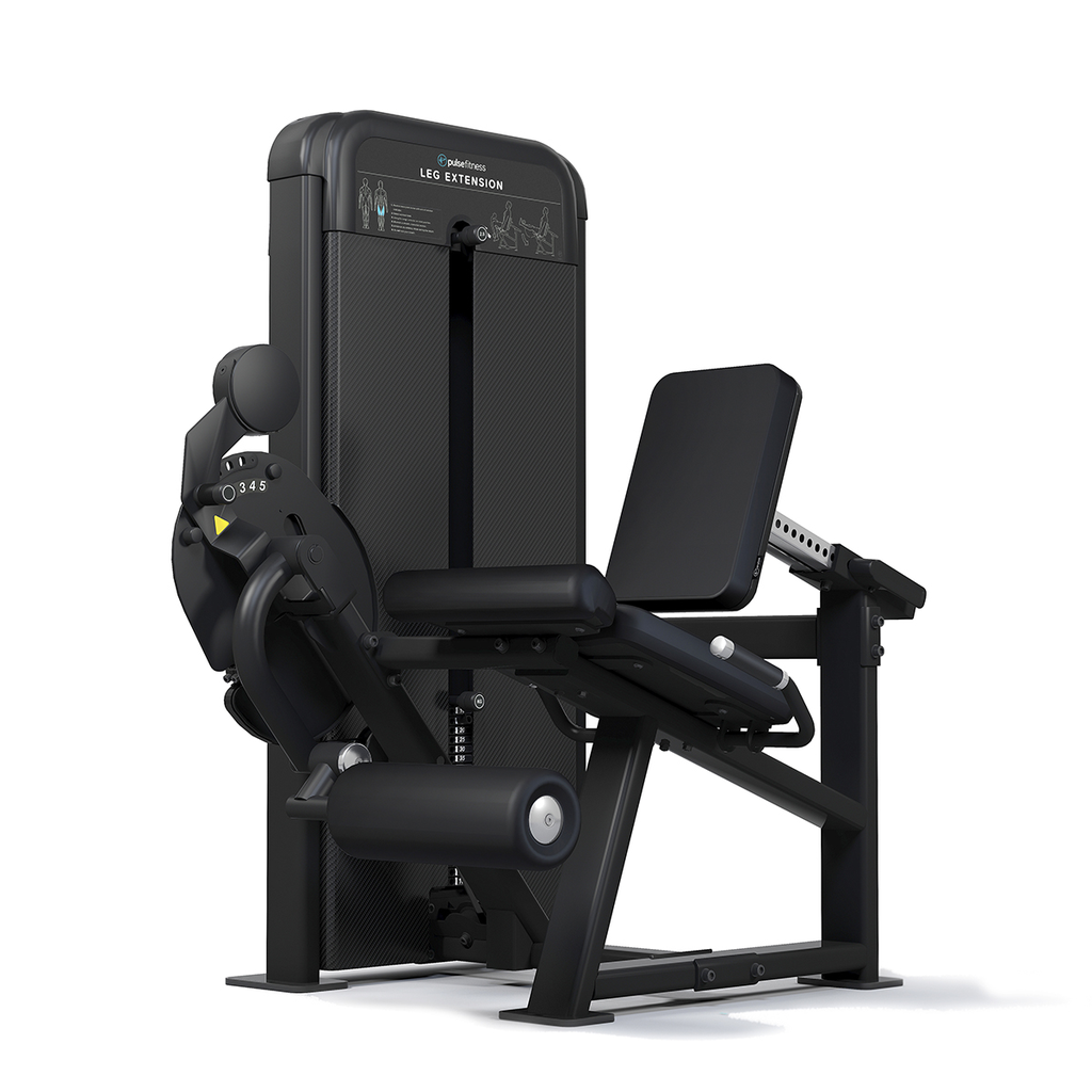 [PLS-STR-LGEXT-016] Pulse Premium Leg Extension 1x80kg Weight Stack Tower with 10.1" (Cirrus v4) Touchscreen Console in Sand Black with Black Upho