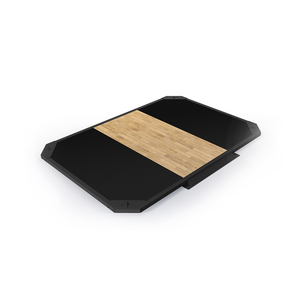 [PLS-STR-MACH-253] Pulse Lifting Platform (Oak/Rubber Performance Flooring) 3.0x2.0m, Frame: Sand Black, Mouldings: Black