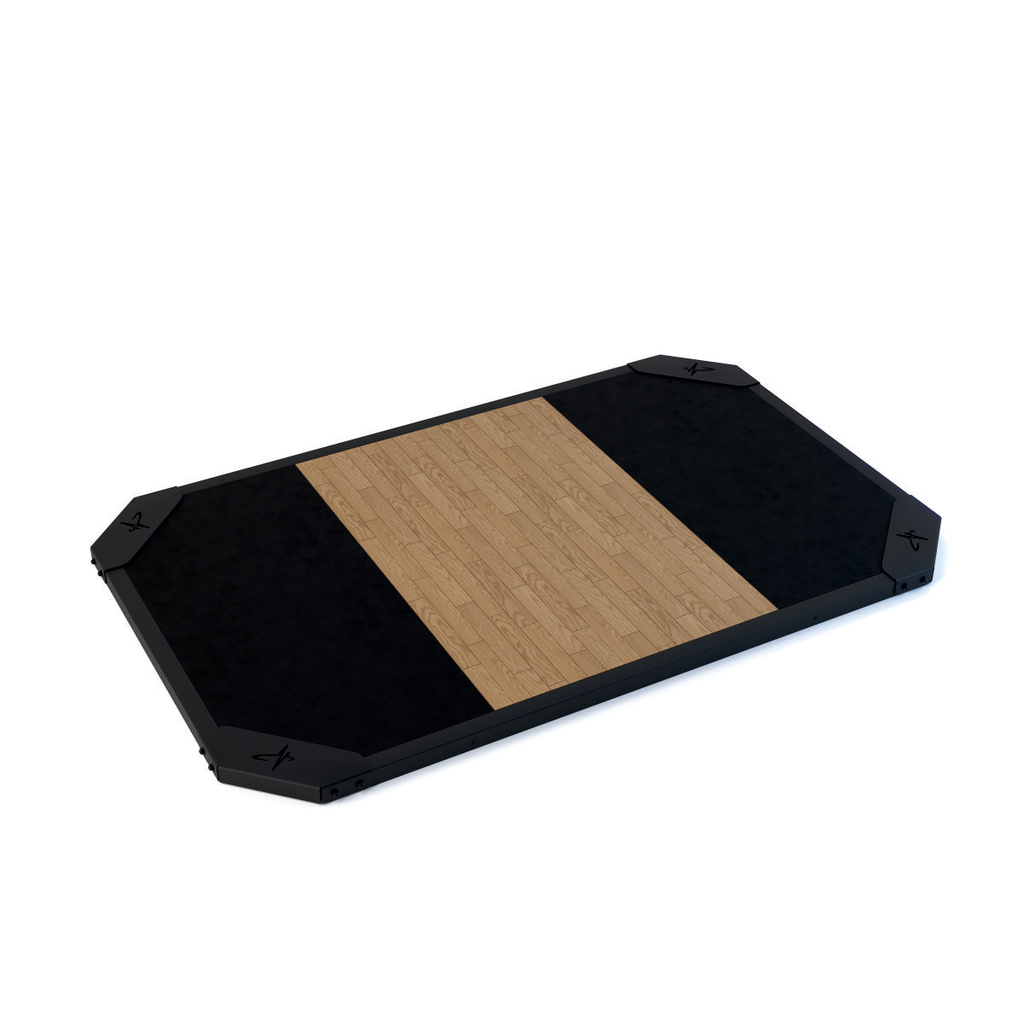 [PLS-STR-MACH-255] Pulse Lifting Platform (Oak/Rubber Performance Flooring) 2.4 x1.5m, Frame: Sand Black, Mouldings: Black