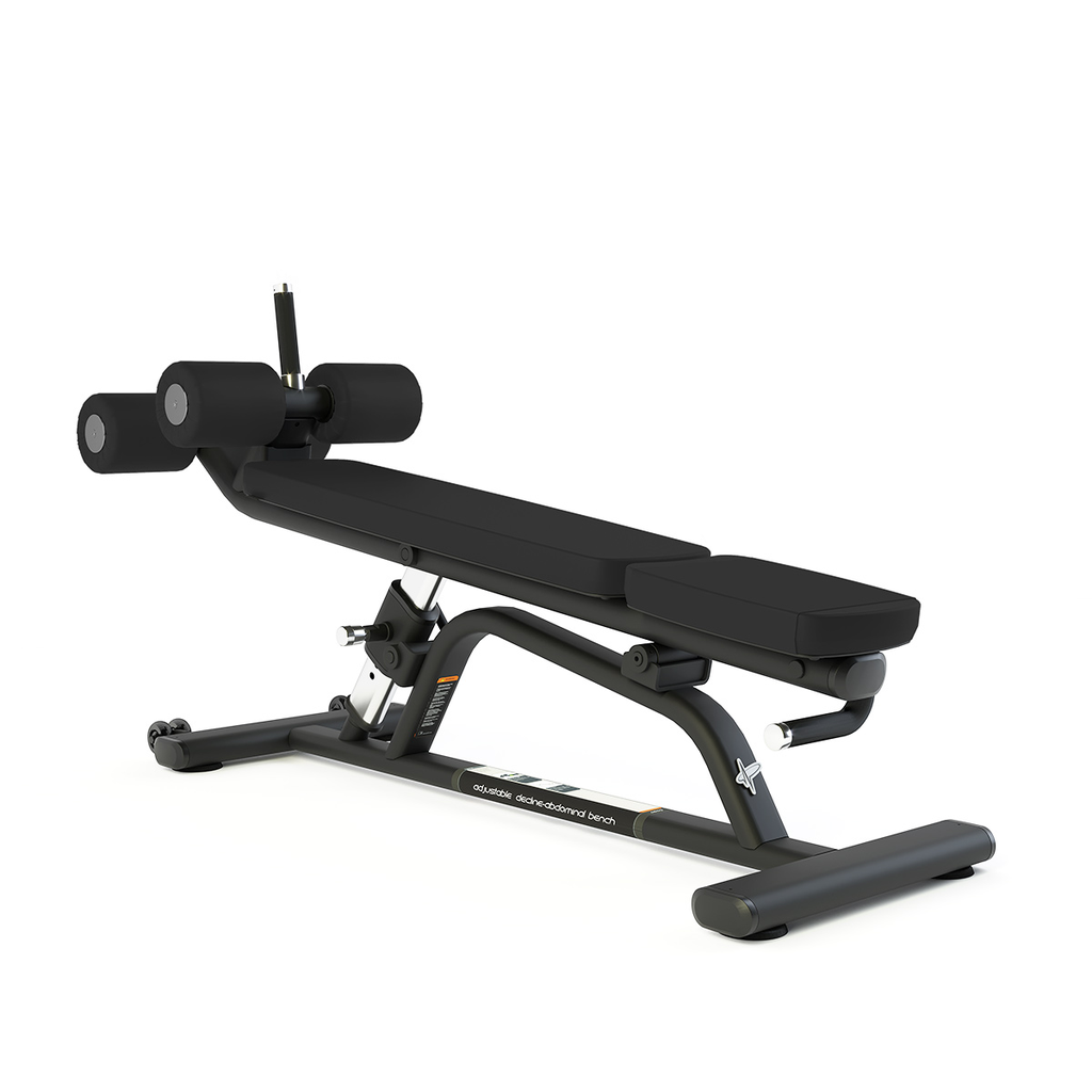 [PLS-STR-BENCH-004] Pulse Club Line Adjustable Abdominal Decline Bench in Sand Black with Black Upholstery
