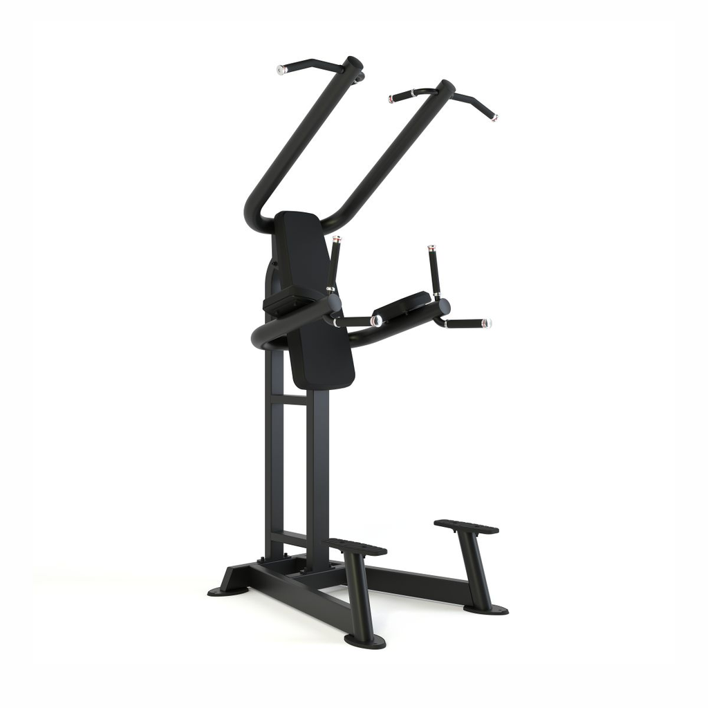 [PLS-STR-MACH-256] Pulse Classic Chin Dip Leg Raise in Sand Black with Black Upholstery