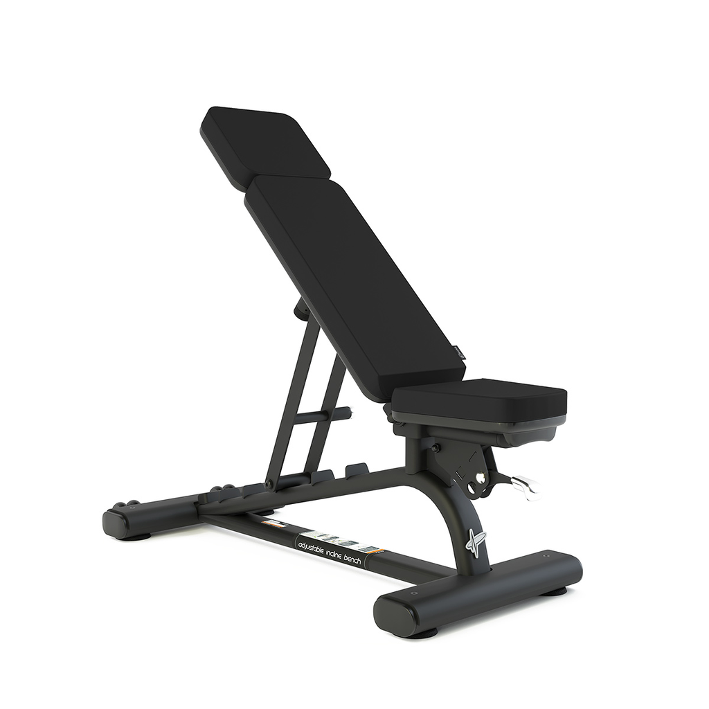 [PLS-STR-BENCH-013] Pulse Club Line Adjustable Incline Bench in Sand Black with Black Upholstery