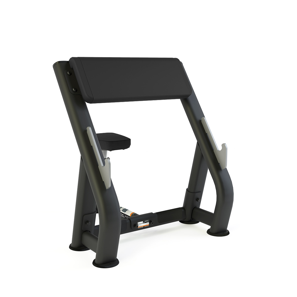 [PLS-STR-BENCH-015] Pulse Club Line Preacher Curl Bench in Sand Black with Black Upholstery