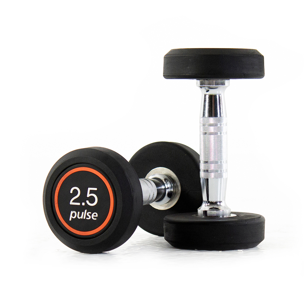 [PLS-STR-DUMBL-049] Pulse 2.5Kg Club Line Rubber Covered Dumbbells with Conical Handgrips (in a Pair)