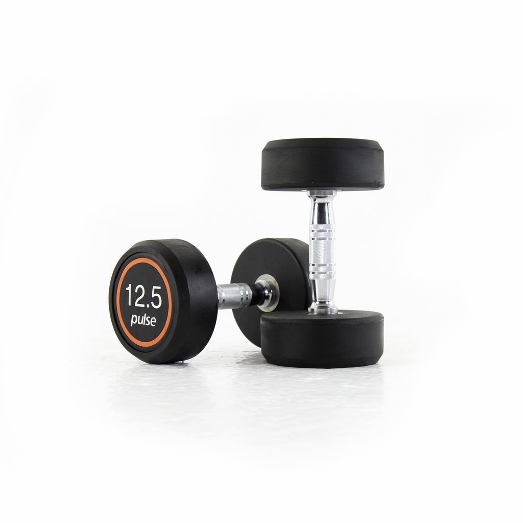 [PLS-STR-DUMBL-053] Pulse 12.5Kg Club Line Rubber Covered Dumbbells with Conical Handgrips (in a Pair)
