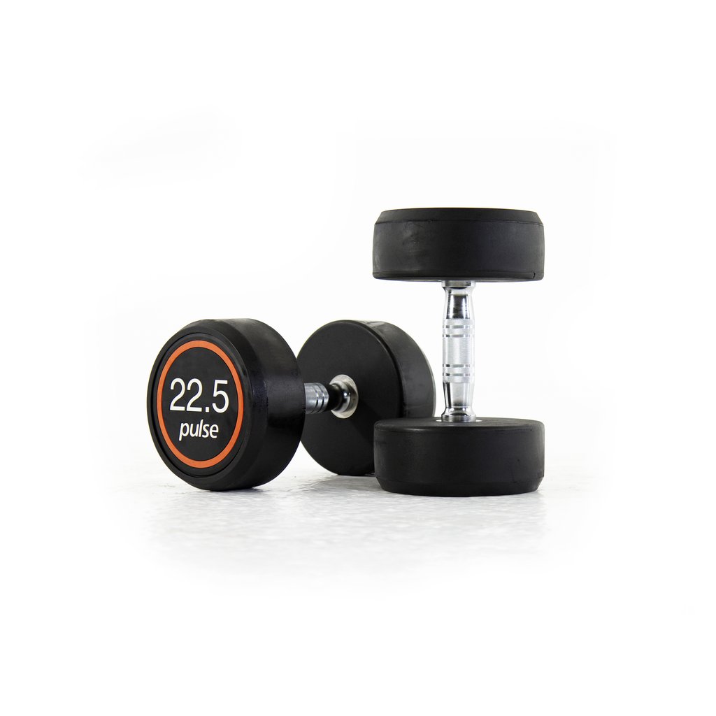 [PLS-STR-DUMBL-057] Pulse 22.5Kg Club Line Rubber Covered Dumbbells with Conical Handgrips (in a Pair)
