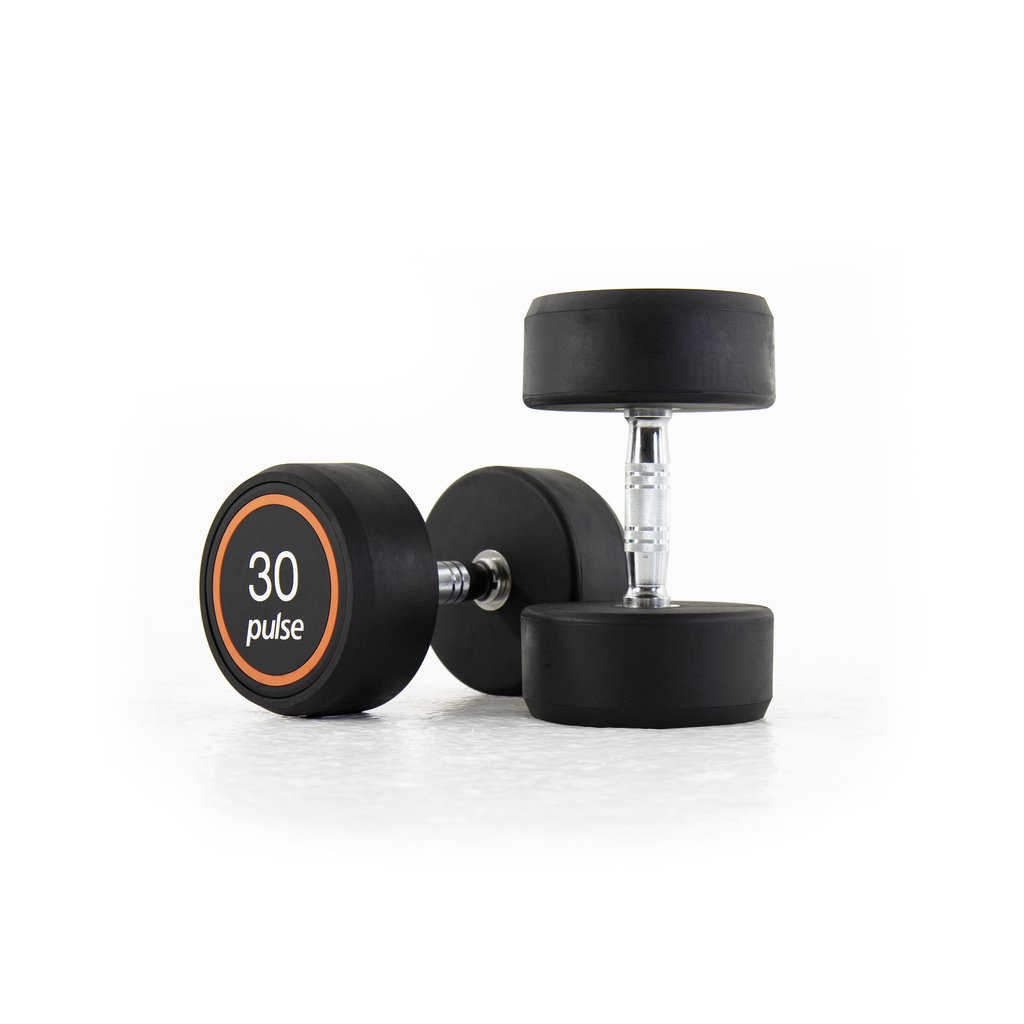 [PLS-STR-DUMBL-060] Pulse 30Kg Club Line Rubber Covered Dumbbells with Conical Handgrips (in a Pair)
