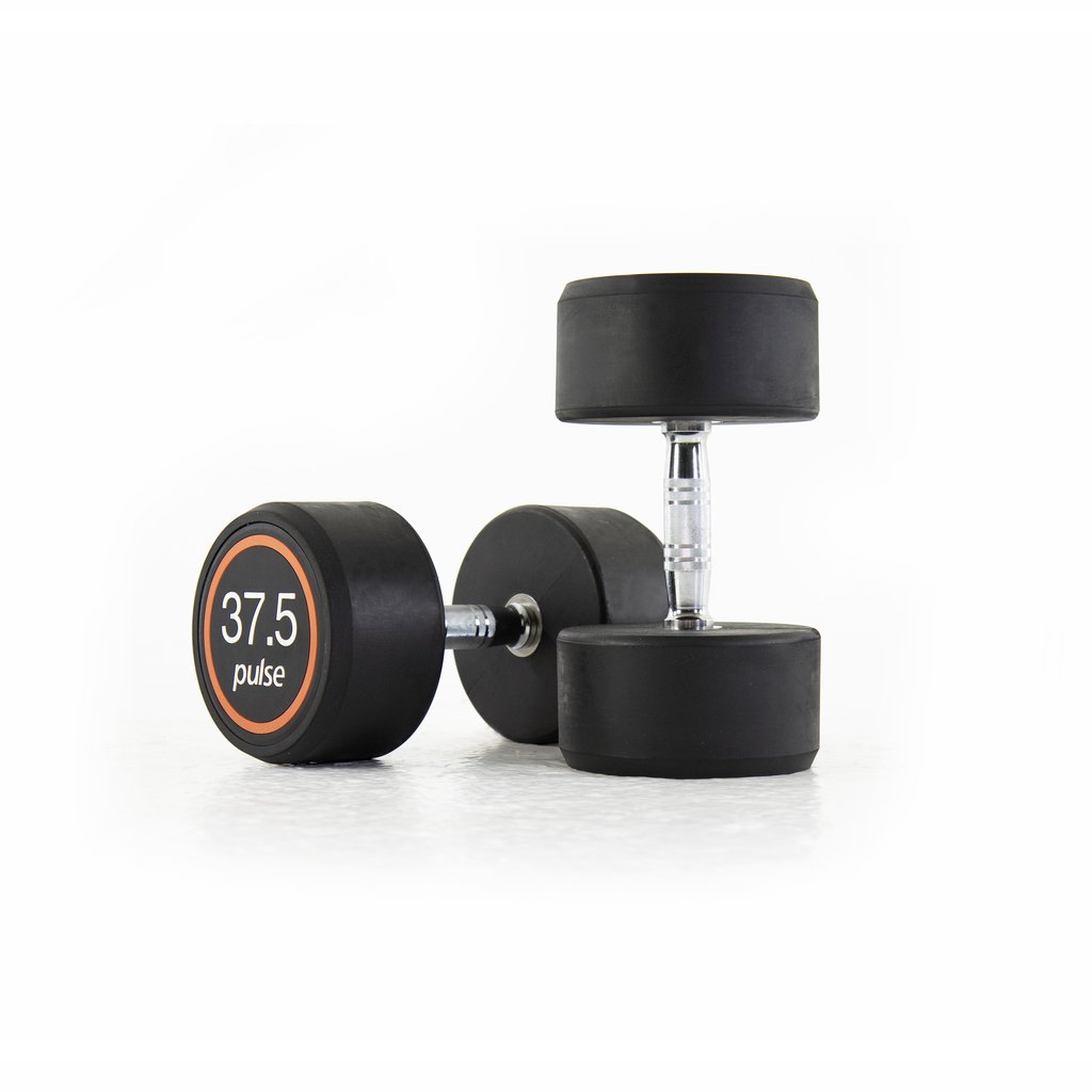 [PLS-STR-DUMBL-063] Pulse 37.5Kg Club Line Rubber Covered Dumbbells with Conical Handgrips (in a Pair)