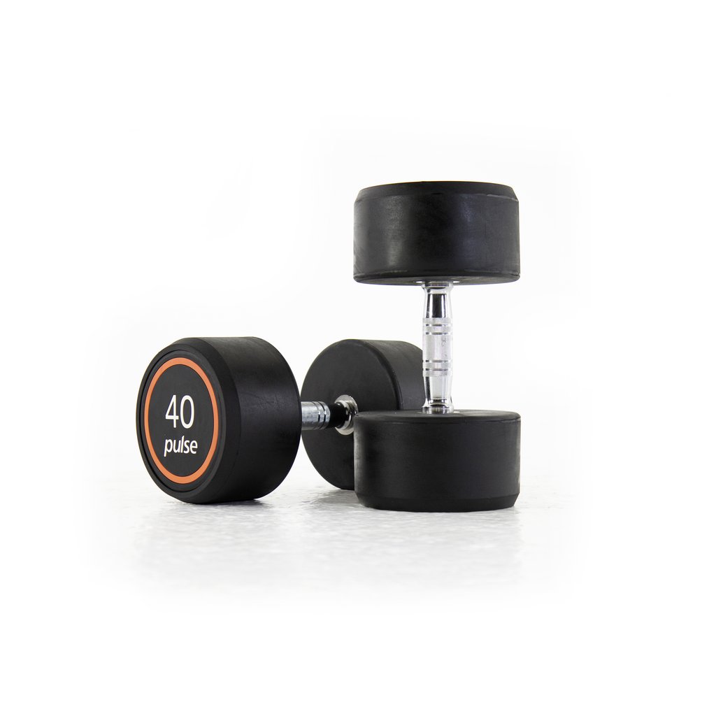 [PLS-STR-DUMBL-064] Pulse 40Kg Club Line Rubber Covered Dumbbells with Conical Handgrips (in a Pair)
