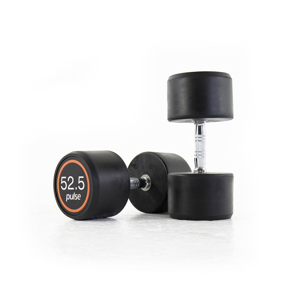 [PLS-STR-DUMBL-069] Pulse 52.5Kg Club Line Rubber Covered Dumbbells with Conical Handgrips (in a Pair)