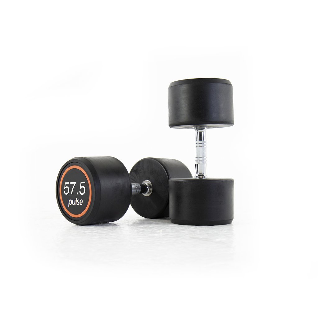 [PLS-STR-DUMBL-071] Pulse 57.5Kg Club Line Rubber Covered Dumbbells with Conical Handgrips (in a Pair)