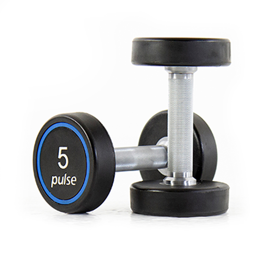 [PLS-STR-DUMBL-078] Pulse 5Kg Premium Polyurethane Covered Dumbbells with Conical Handgrips (in a Pair)