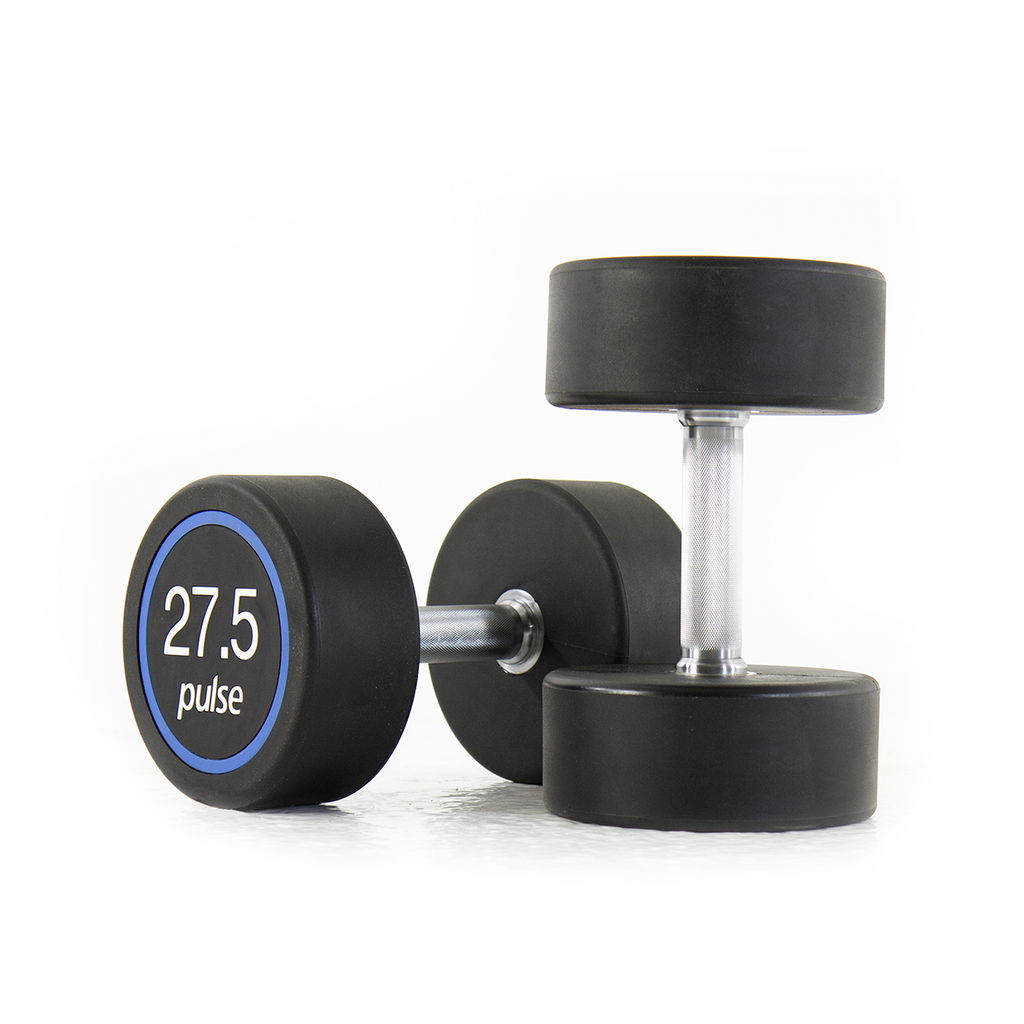 [PLS-STR-DUMBL-087] Pulse 27.5Kg Premium Polyurethane Covered Dumbbells with Conical Handgrips (in a Pair)