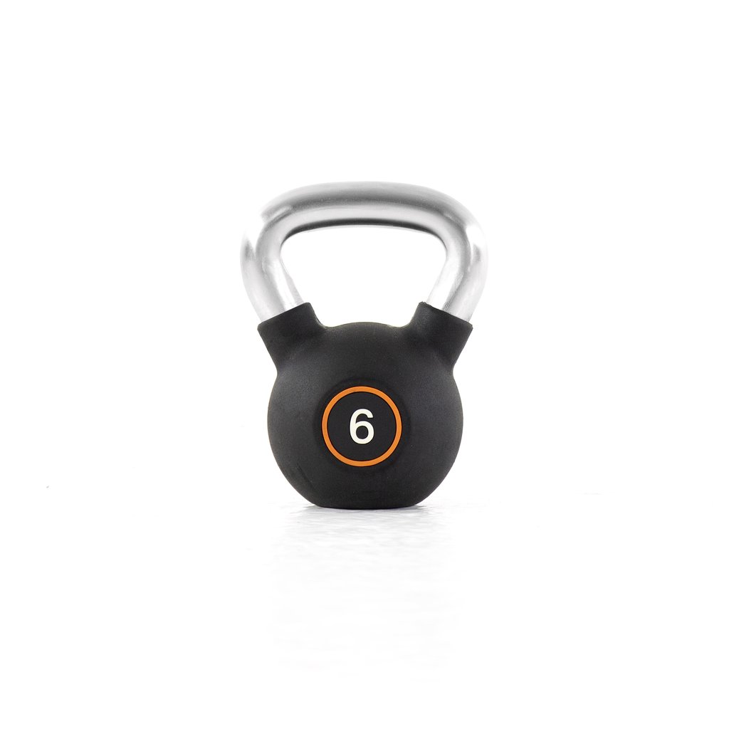 [PLS-STR-KETTL-004] Pulse 6kg (Black) Club Line Rubber Covered Kettlebell with Chrome Handgrip