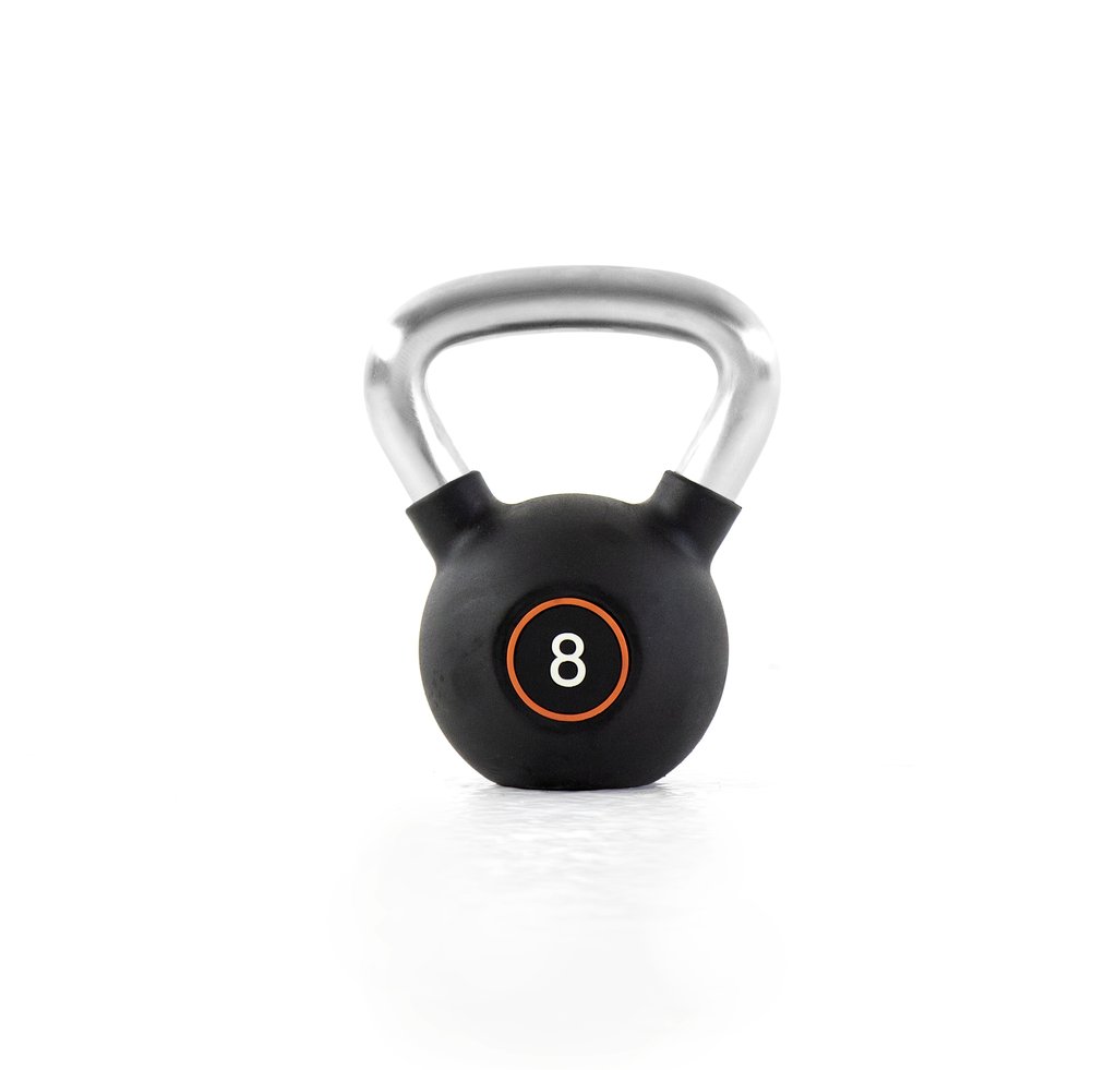 [PLS-STR-KETTL-005] Pulse 8kg (Black) Club Line Rubber Covered Kettlebell with Chrome Handgrip