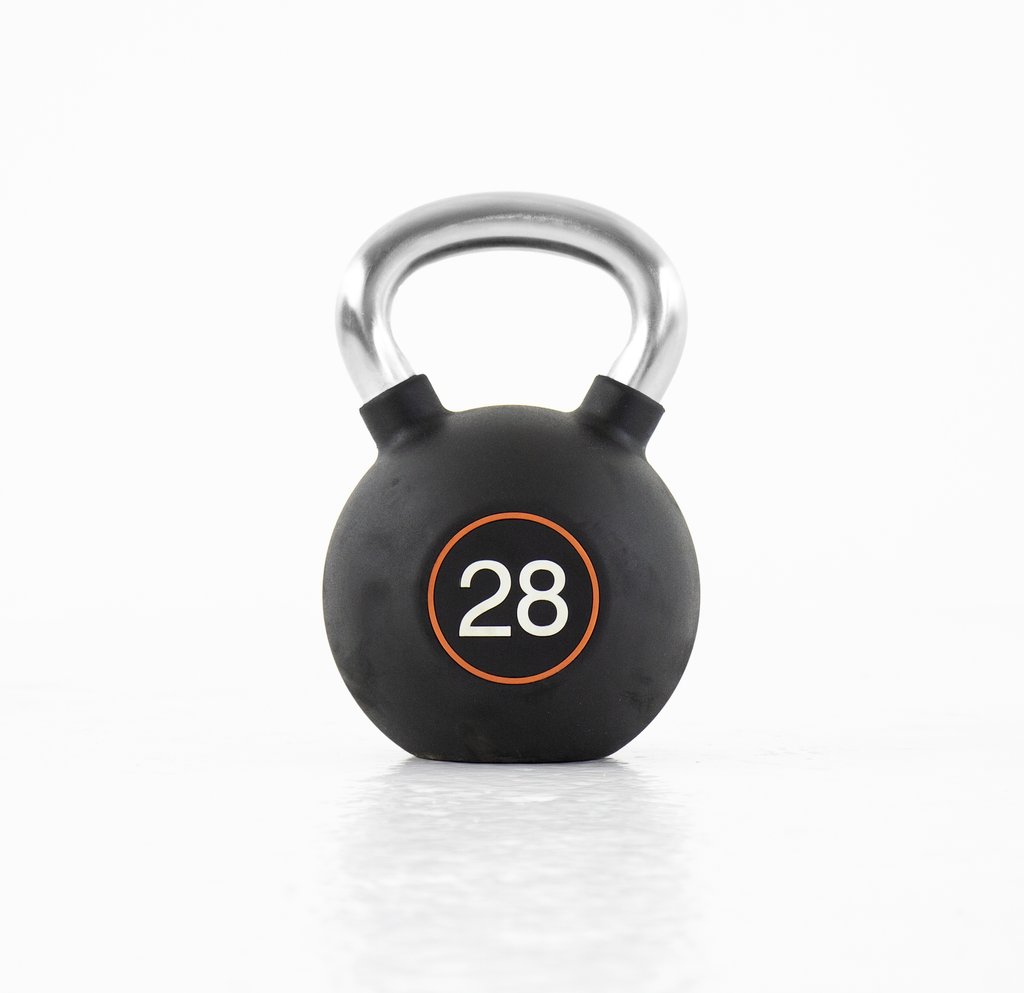 [PLS-STR-KETTL-011] Pulse 28kg (Black) Club Line Rubber Covered Kettlebell with Chrome Handgrip