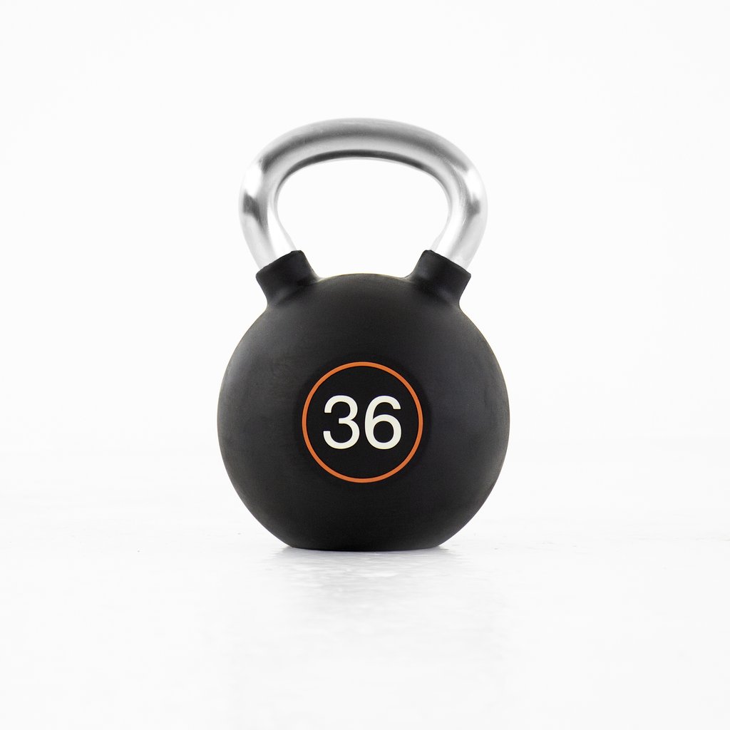 [PLS-STR-KETTL-013] Pulse 36kg (Black) Club Line Rubber Covered Kettlebell with Chrome Handgrip