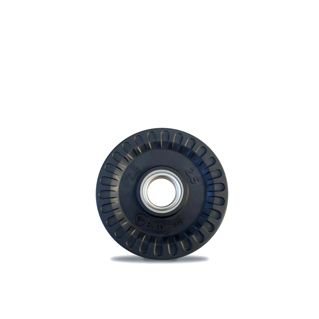 [PLS-STR-PLATE-046] Pulse 2.5kg (Black) Tri-Grip Rubber Covered Olympic Plate Classic Tri-Grip Rubber Covered Olympic Plate