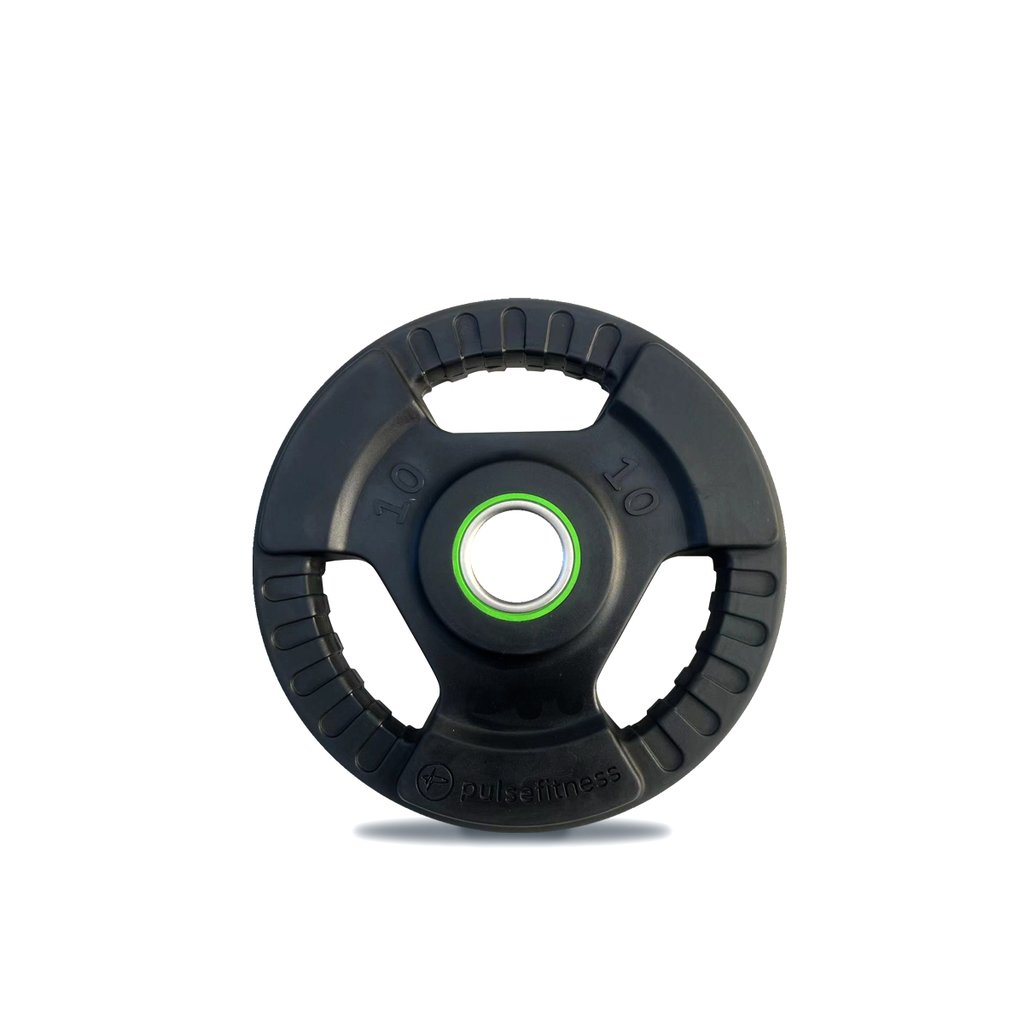[PLS-STR-PLATE-048] Pulse 10.0kg (Black) Tri-Grip Rubber Covered Olympic Plate Classic Tri-Grip Rubber Covered Olympic Plate