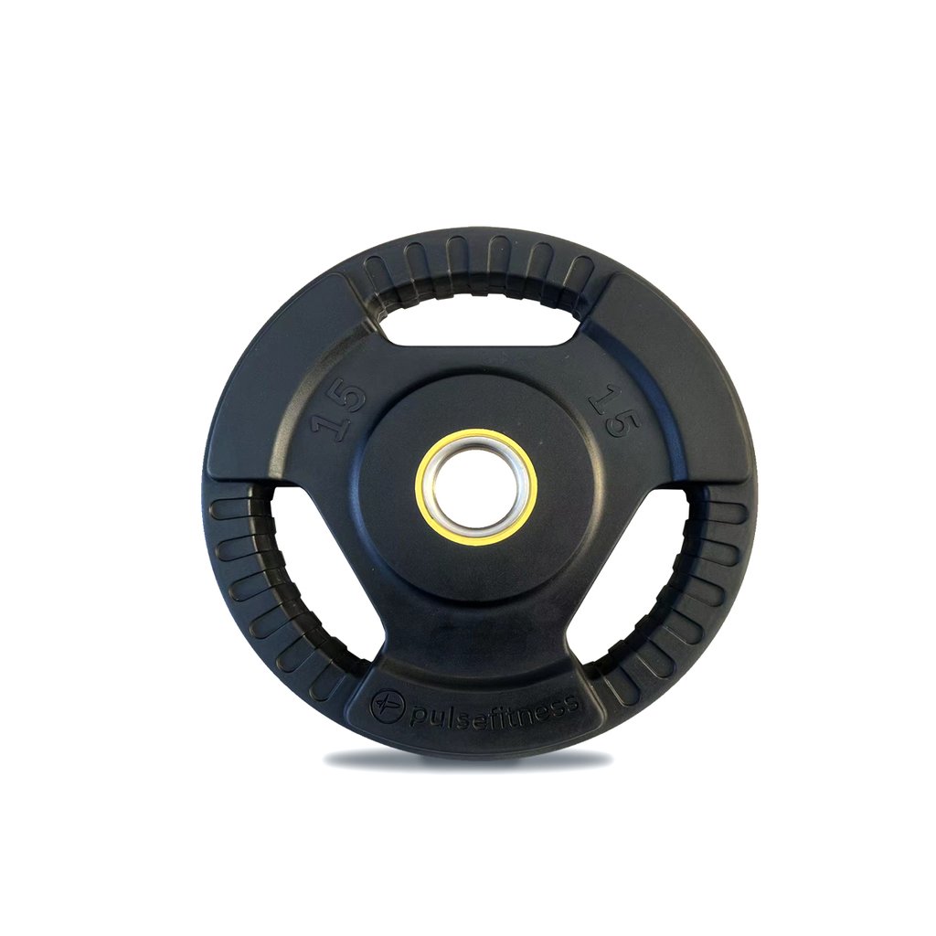 [PLS-STR-PLATE-049] Pulse 15.0kg (Black) Tri-Grip Rubber Covered Olympic Plate Classic Tri-Grip Rubber Covered Olympic Plate