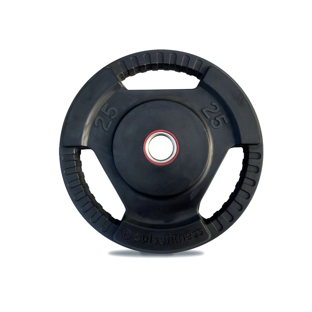 [PLS-STR-PLATE-051] Pulse 25.0kg (Black) Tri-Grip Rubber Covered Olympic Plate Classic Tri-Grip Rubber Covered Olympic Plate