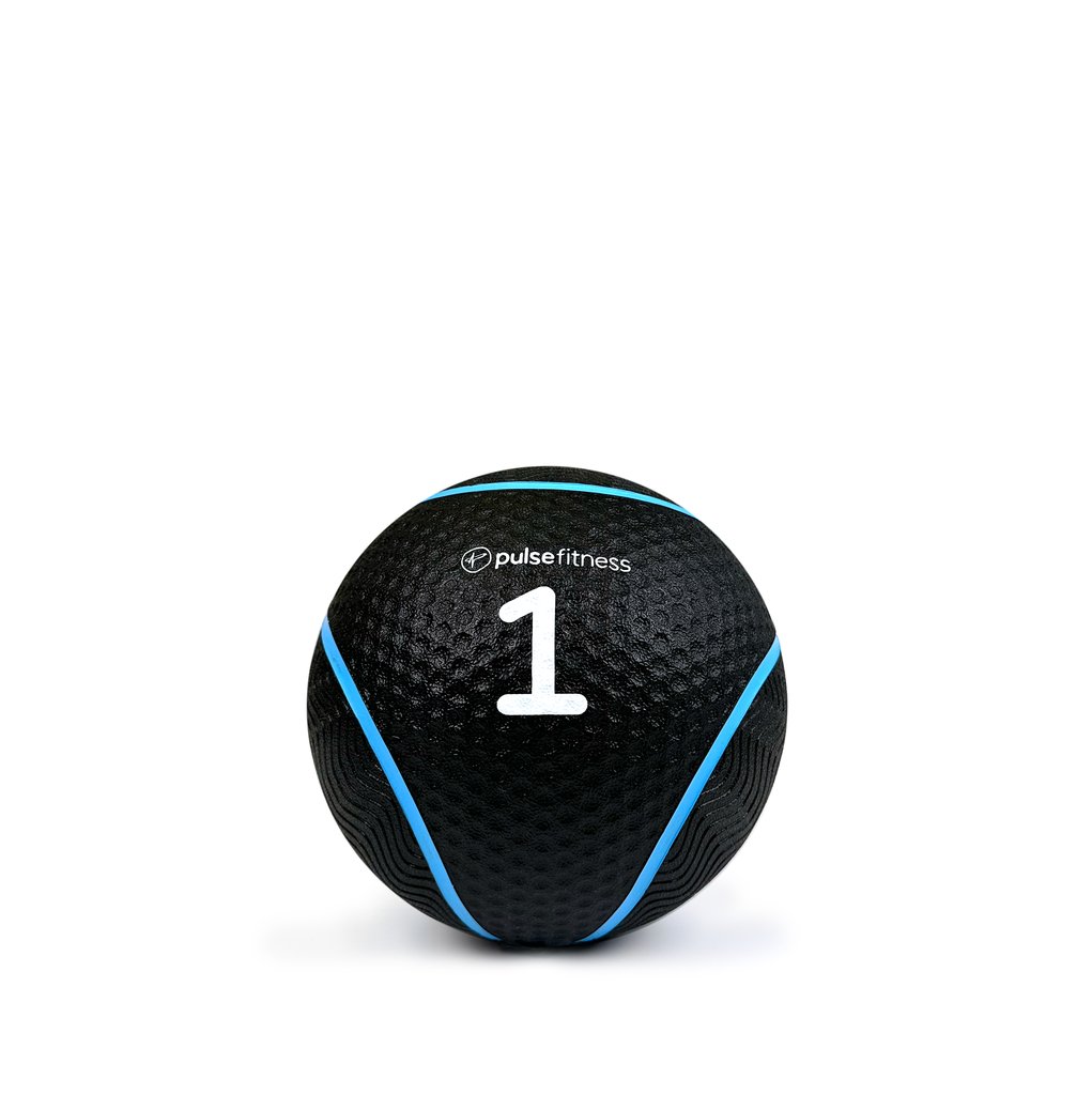 [PLS-ACC-MBALL-002] Pulse 1kg Club Line Rubber Medicine Ball with textured grip surface